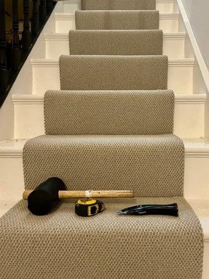 Stair runner carpet installation Bristol home