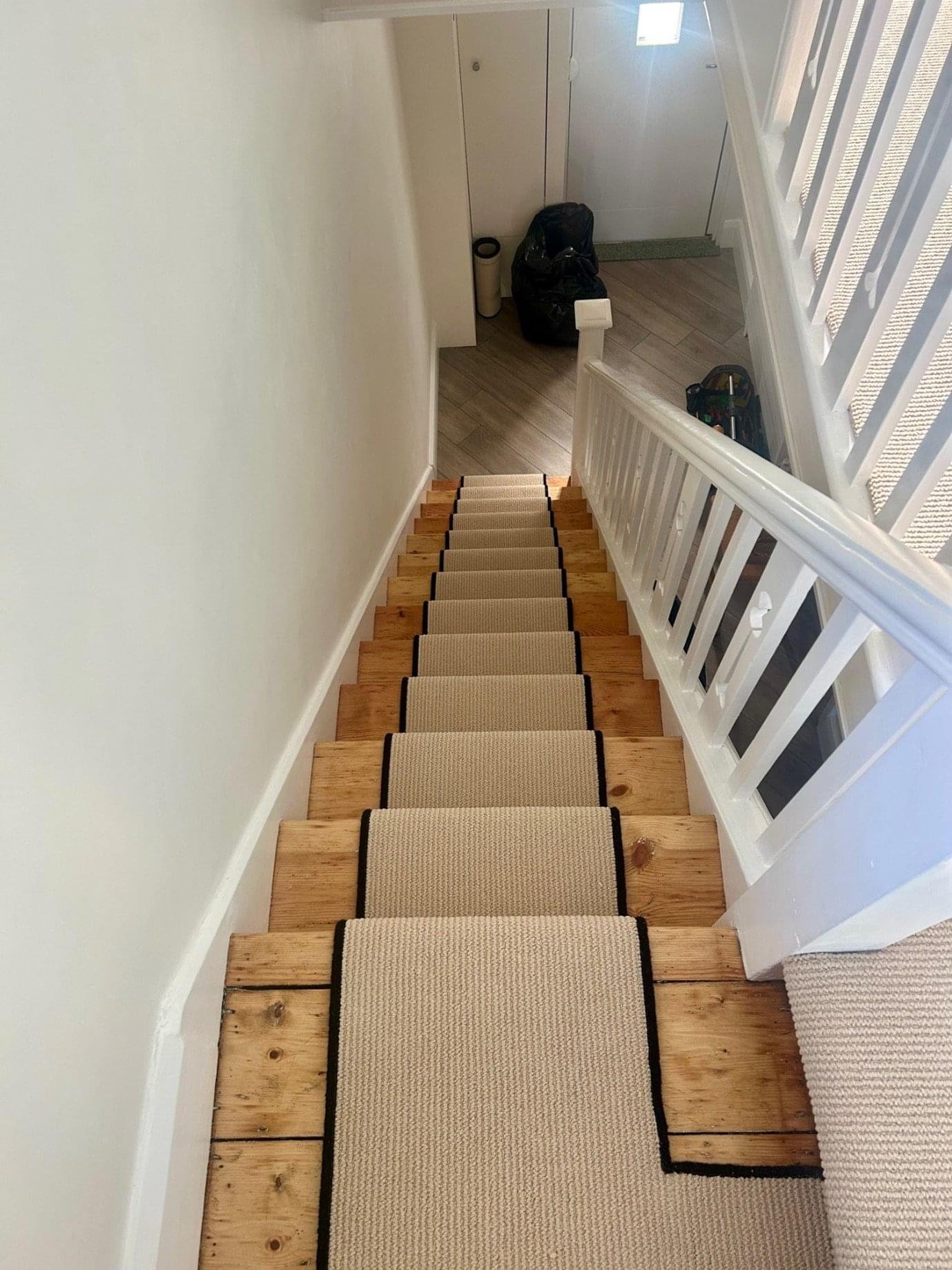 Carpet runner fitted on stairs Bristol home