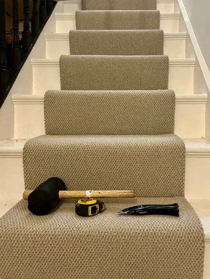 Stair runner carpet installation Bristol home